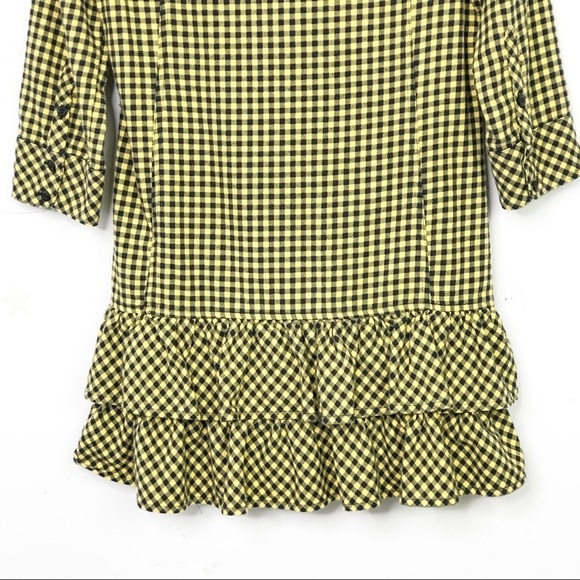 VICTORIA’S Secret pink gingham ruffled hem button-down mini dress - Picture 6 of 9